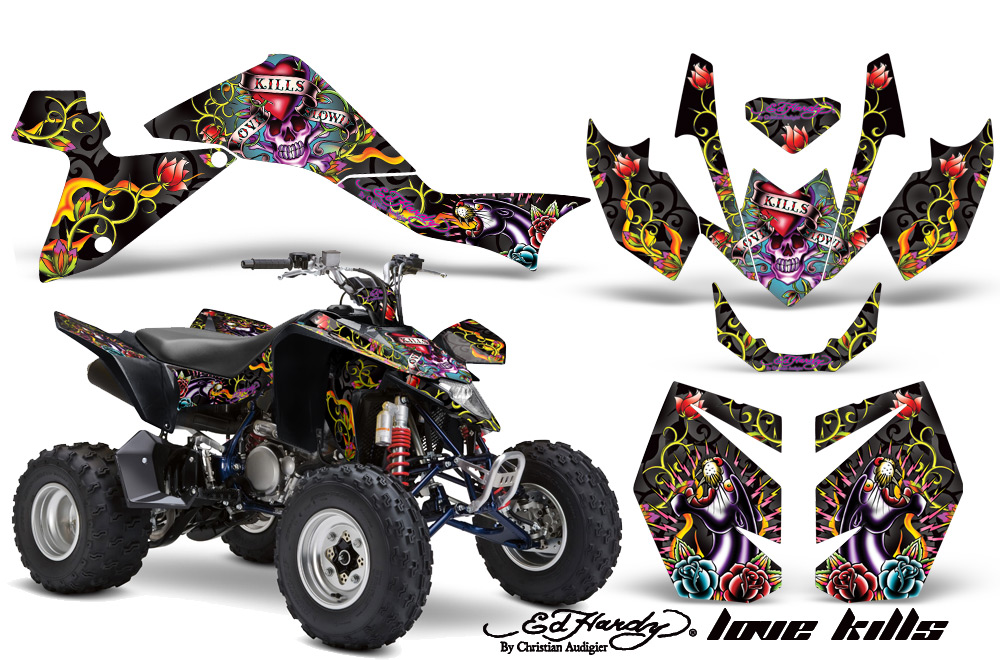 Suzuki LTZ400 09 Graphics Kit EH LoveKills Black